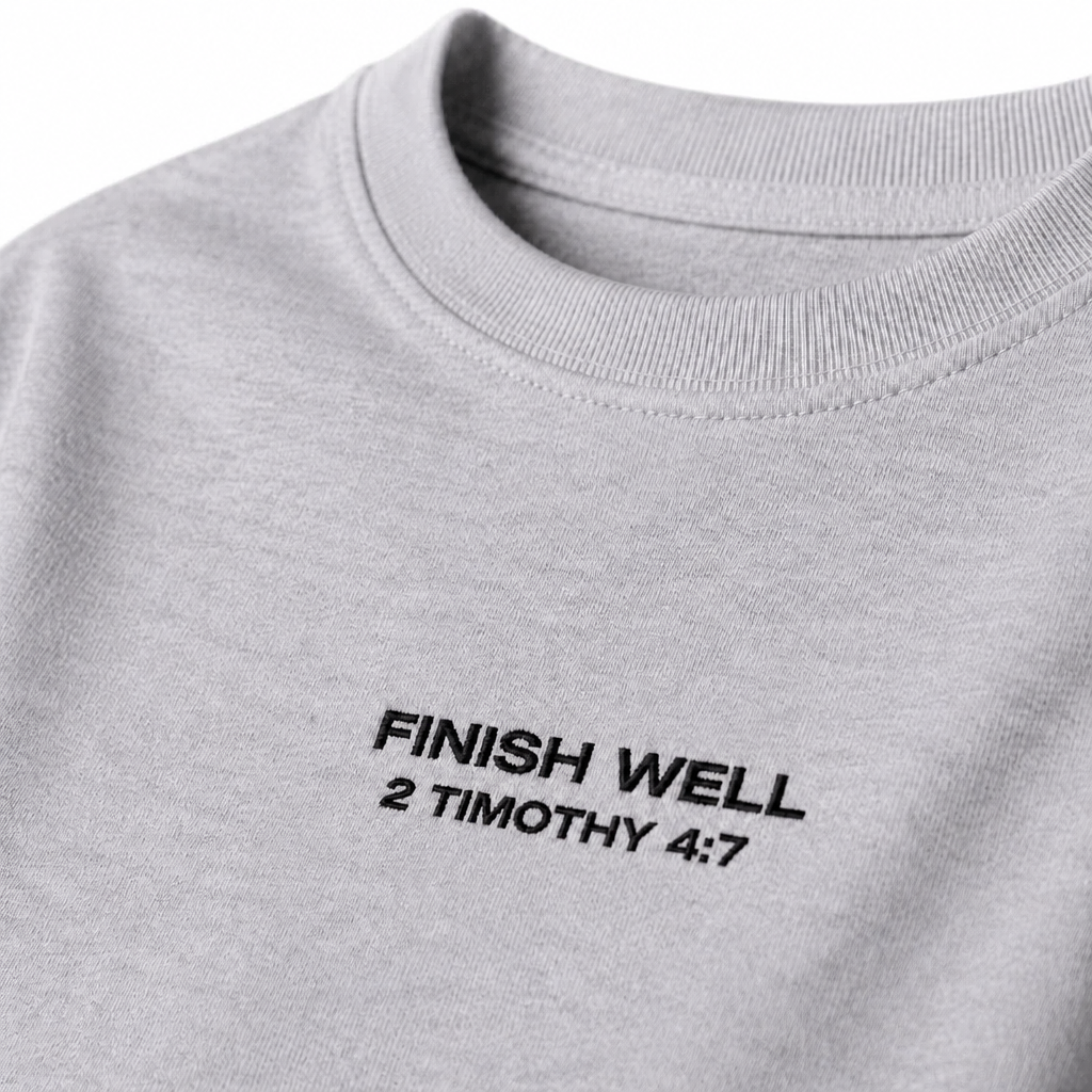 Finish Well - Embroidered Short Sleeve T-shirt | Race by Grace