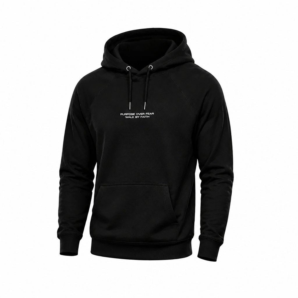 Race by Grace Purpose over Fear  embroidered hoodie front view