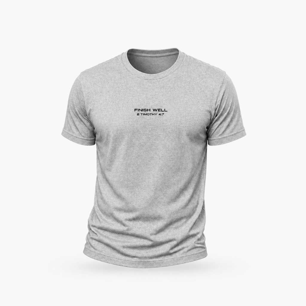 Race by Grace Finish Well embroidered t-shirt front view