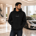 Model wearing Hypergrace Christian streetwear hoodie