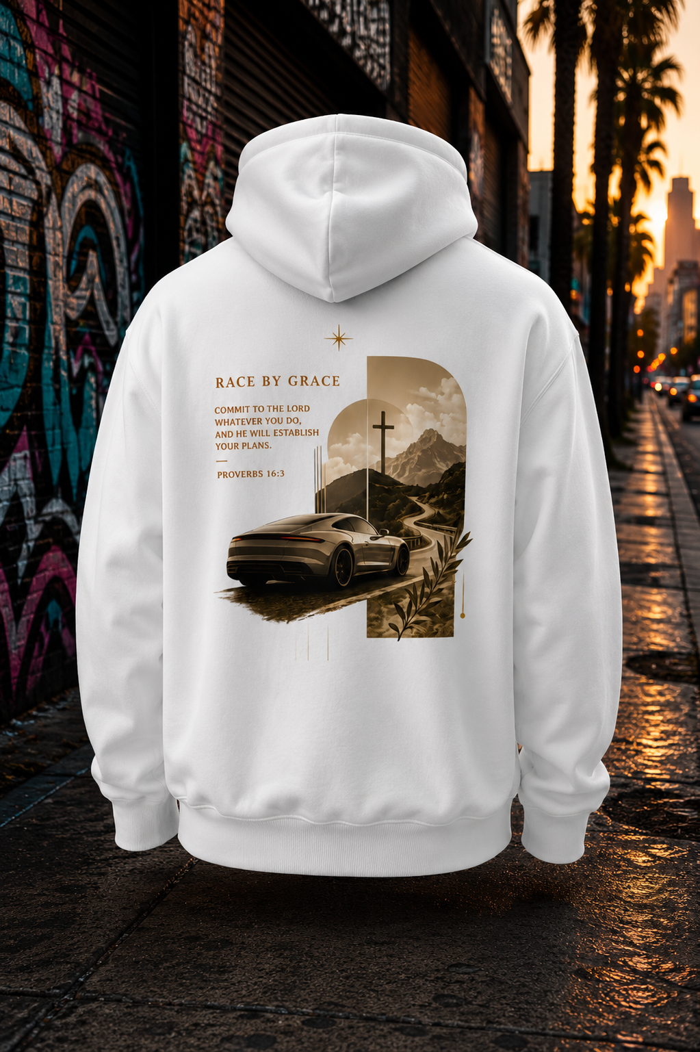 Committed – Printed Hoodie – Race by Grace