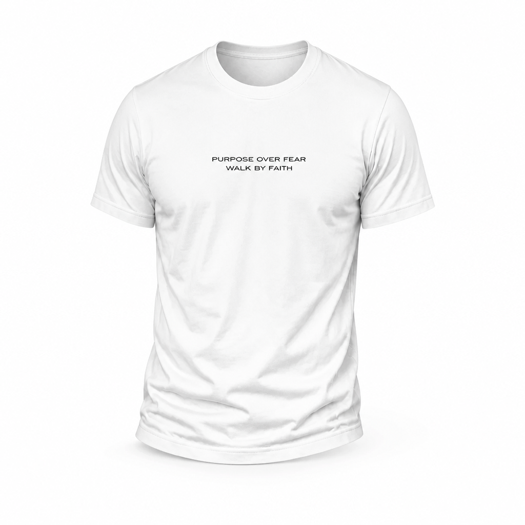 Race by Grace Purpose over Fear embroidered t-shirt front view