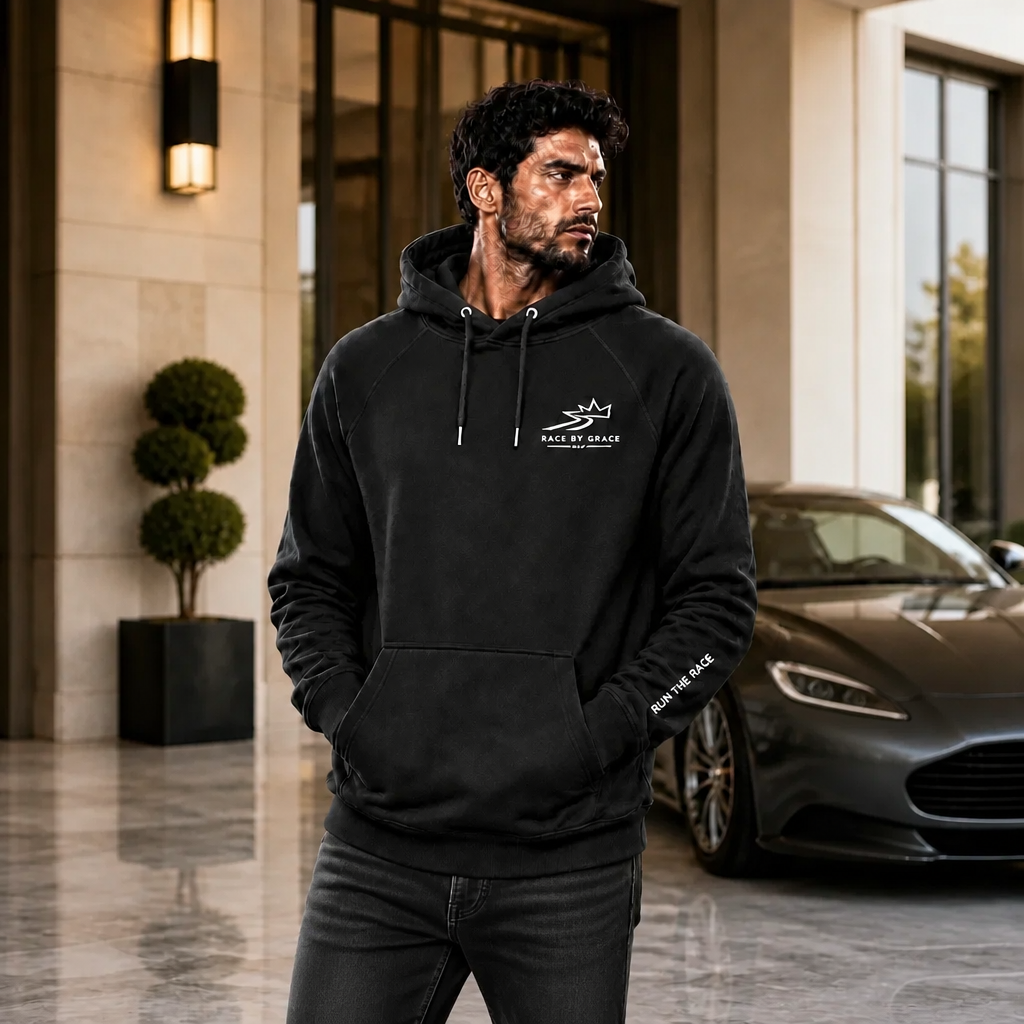 Model wearing Signature  Christian streetwear hoodie