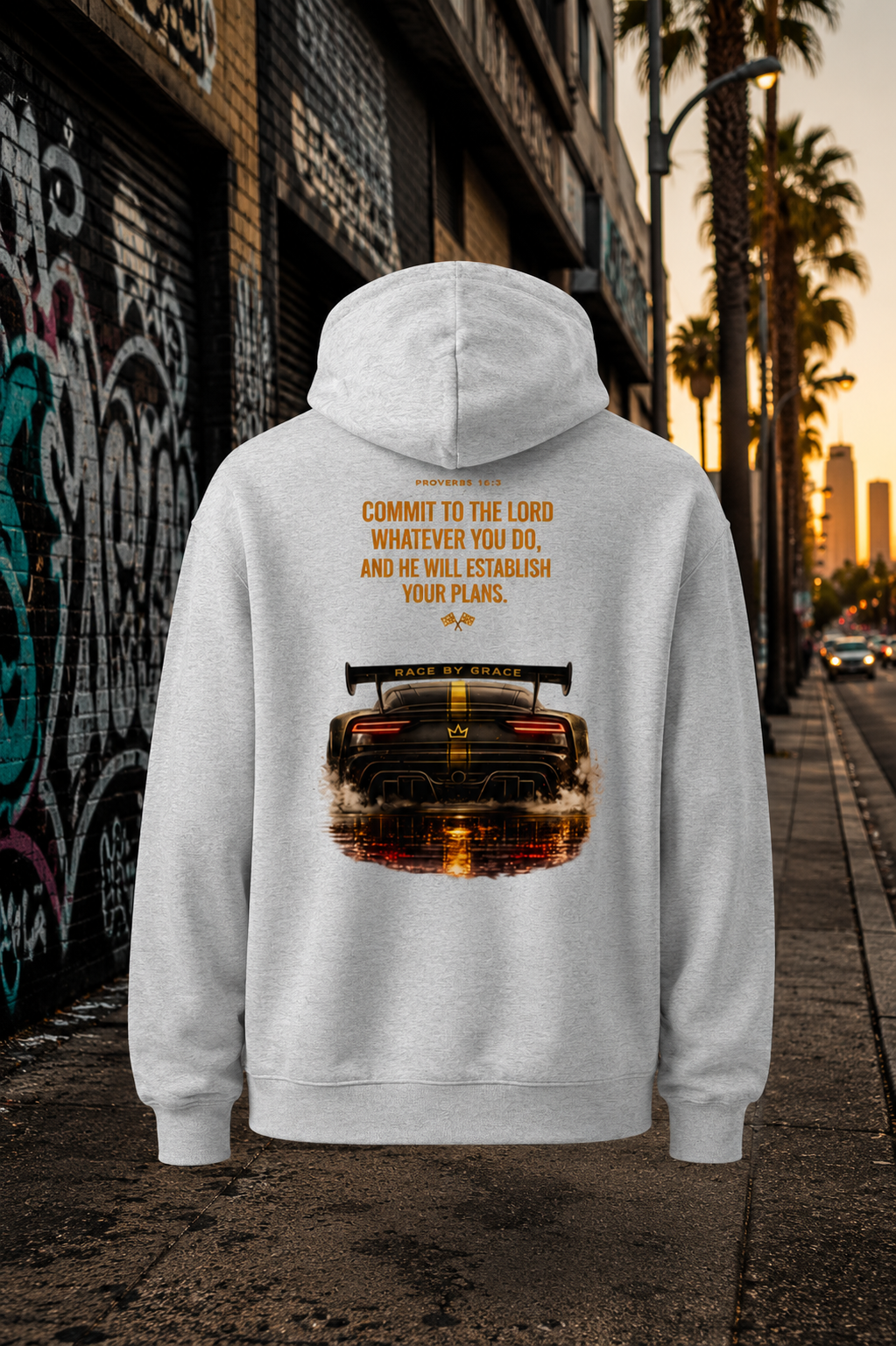Established – Printed Hoodie – Race by Grace