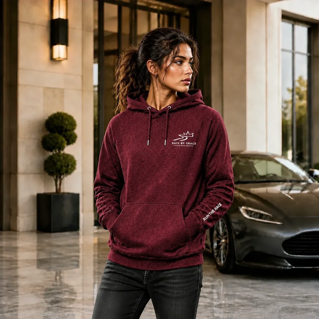 Model wearing Signature Christian streetwear hoodie