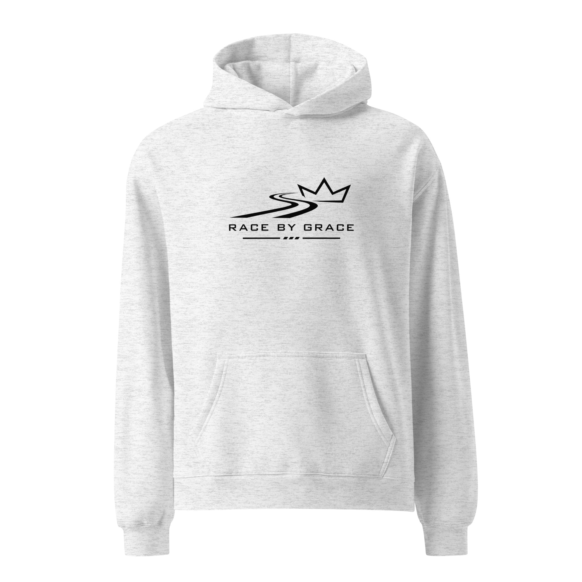 Race by Grace Driven by Faith printed  hoodie front view
