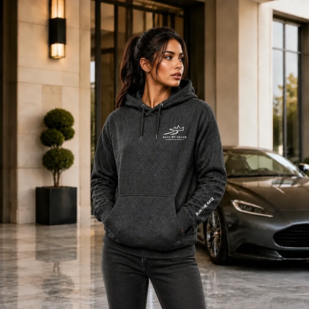 Model wearing Signature Christian streetwear hoodie