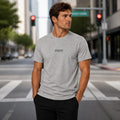 Model wearing Grace Won Christian streetwear t-shirt